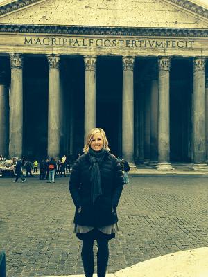 Morgan at the Pantheon in Rome.