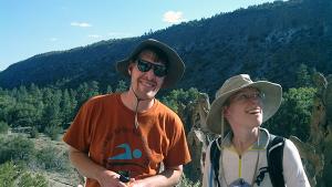 Amy Roberts hiking in New Mexico with her brother, Ben Roberts.
