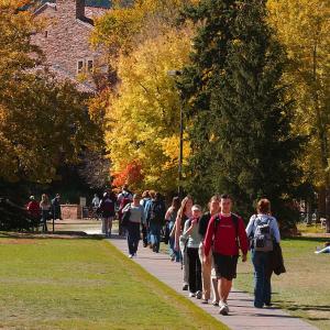Photo of students on the CU Boulder Campus