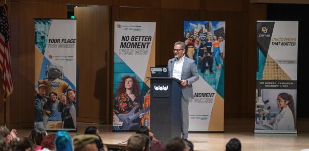 Vice Chancellor for People and Culture Antonio Farias spoke at the Inclusive Excellence Summit at CU Denver on Oct. 2.