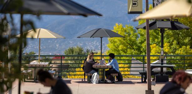 Photo of students on the University of Colorado Colorado Springs campus