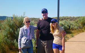 Villa with her son and granddaughter at Fossil Butte National Monument in Wyoming.