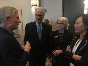 At last year's Coleman Institute Conference, from left, Bill Coleman, CU President Mark Kennedy and Debbie Kennedy, and Frances West, former IBM Global VP for Accessibility.