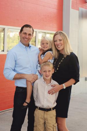 Deserai Crow with husband Jason and children Anderson and Josephine.