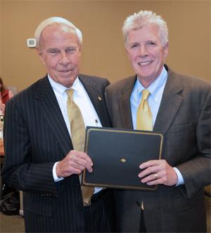 President Bruce Benson and incoming Faculty Council Chair John McDowell