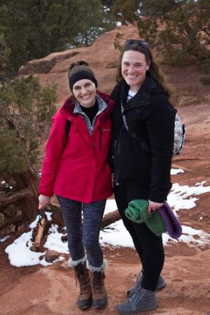 Reeves, right, and friend Kelsey Jordan hiking in the Garden of the Gods.