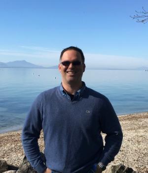 Fernando Rosario-Ortiz at Lake Geneva in the city of Lausanne, Switzerland.