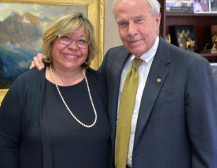 Margarita Bianco with President Bruce Benson