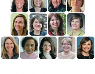 Faculty Council Committee members, top from left, Melzer, Gruber, Ferguson, Piket-May, Anderson and Buszek; bottom from left, Gillanders, Tallman, Kopaneva, Bugros McLean, Johnson, Kass-Wolf and Notestine.