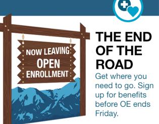 Open Enrollment ends at 5 p.m. Friday
