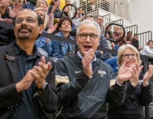 Photo Feature: President Kennedy takes in UCCS basketball victories against Fort Lewis 