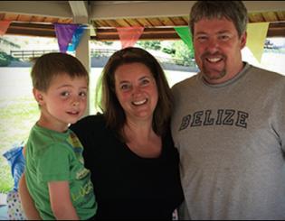 Julia Cummings with her husband, Steve, and youngest son, Emerson.