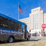 Free shuttle buses ferry CU Anschutz Medical Campus community to and from new RTD R-Line station