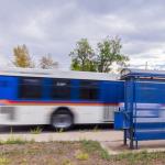 RTD bus passing a bench