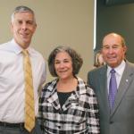 U.S. Secretary of Education Arne Duncan, left, with Rebecca Kantor, dean of the School of Education &amp; Human Development, and CU Denver Chancellor Jerry Wartgow.