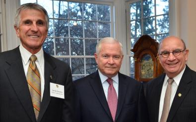 With Robert Gates and Phil DiStefano at the Leo Hill Distinguished Leadership Speaker Series