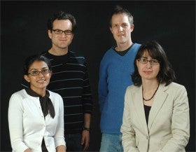From left: Arthi Jayaraman, Michael Hermele, Tobin Munsat and Alysia Marino