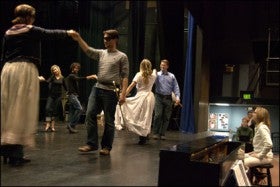 Photo by Caroline Seib Leigh Holman, lower right, puts performers through their paces during a rehearsal for "Don Giovanni," her second production as stage director for CU Opera. Performances begin on Friday, March 12.