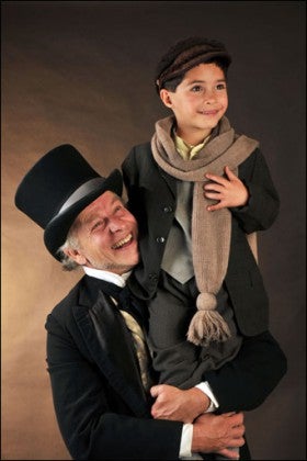 Photo: Glenn Asakawa for CU Communications Bob Buckley is Scrooge and Addison Kleinhans (Agent: Donna Baldwin Talent) is Tiny Tim in the Colorado Shakespeare Festival