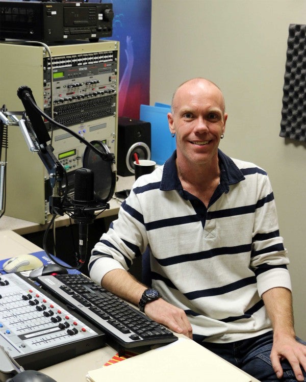 Ben Sloan in the UCCS Radio studio 